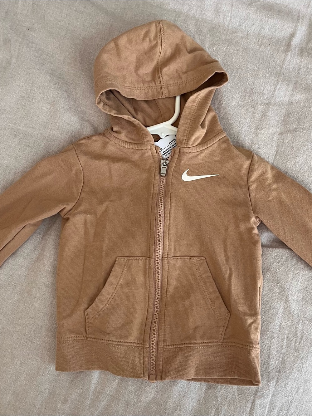 Nike Kids Zip Front Hoodie in Camel